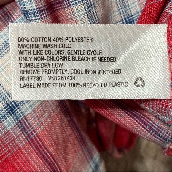 Universal Thread- Red Plaid Sleeveless Button Front Dress- Sz. L - Picture 7 of 10